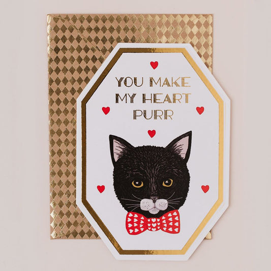DC113-Apple & Clover-You Make My Heart Purr-Card-Deco