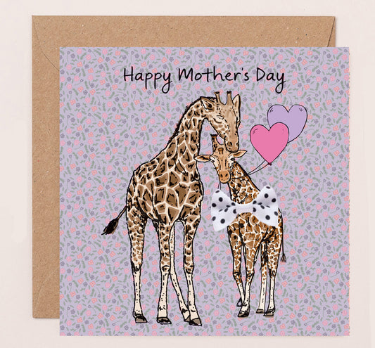 DT005-Apple & Clover-Mother'S Day Card Mother'S Day Giraffes-Card-Bow Collection