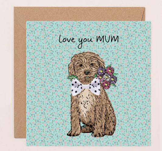 DT012-Apple & Clover-Mother'S Day Card Cockapoo-Card-Bow Collection