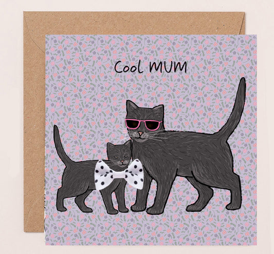 DT013-Apple & Clover-Mother'S Day Card Cool Mum Cats-Card-Bow Collection