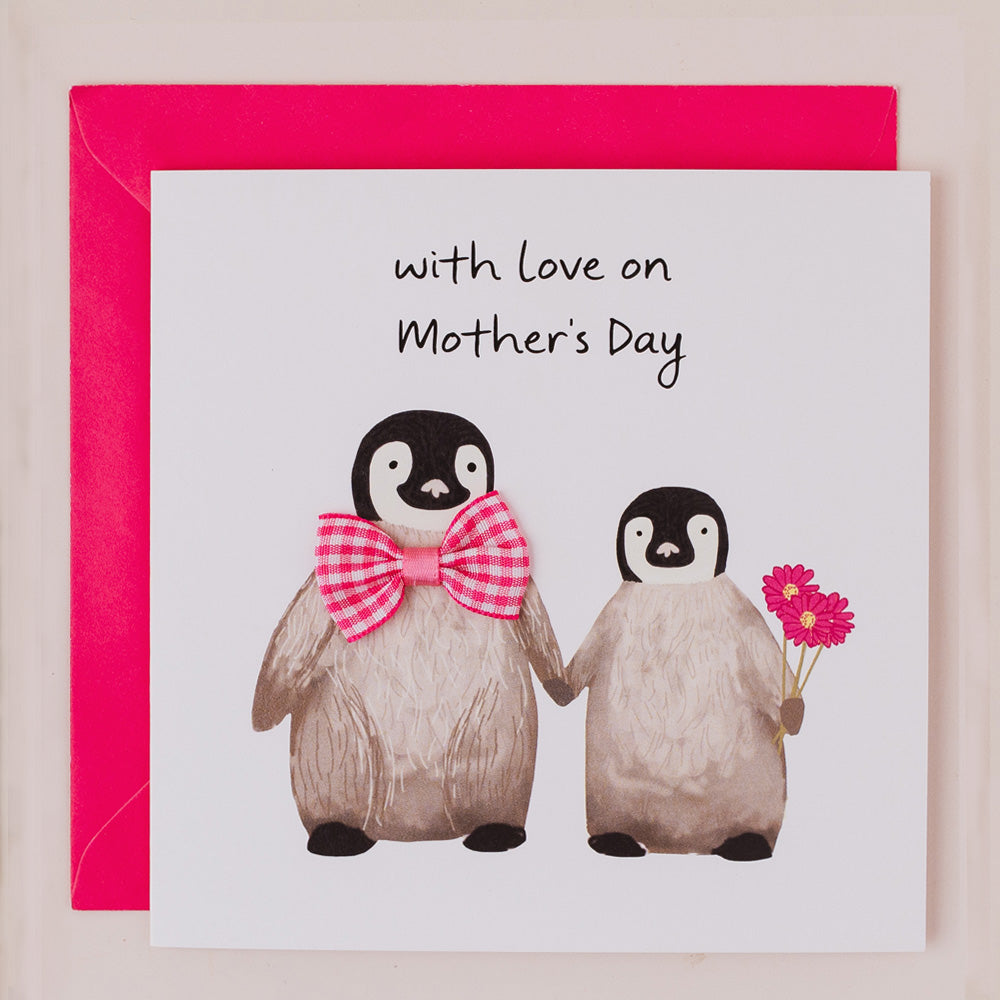 DT050-Apple & Clover-Mother'S Day Penguins-Card-Bow