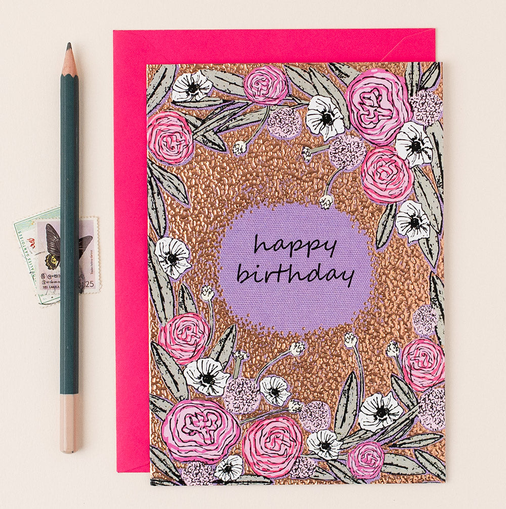 FA064-Apple & Clover-Happy Birthday-Card-Botanicals Collection