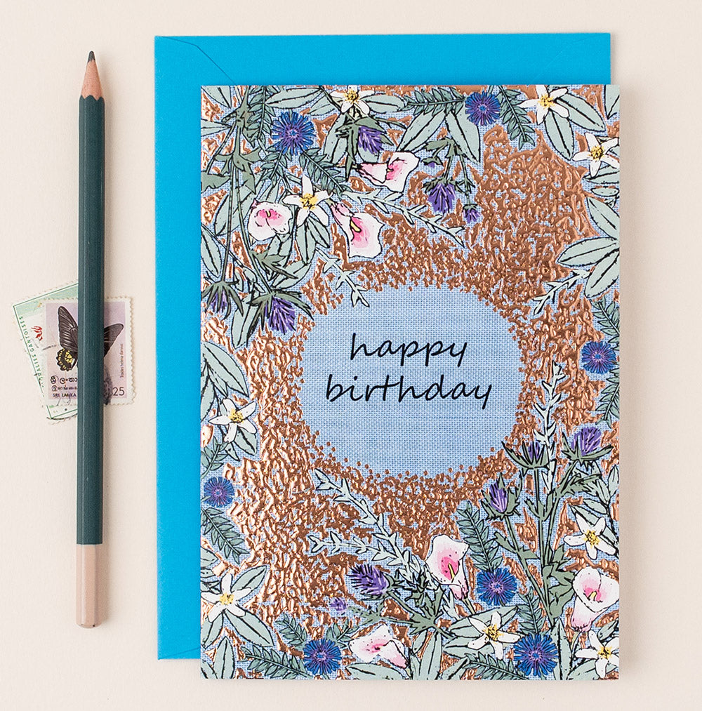 FA066-Apple & Clover-Happy Birthday-Card-Botanicals Collection