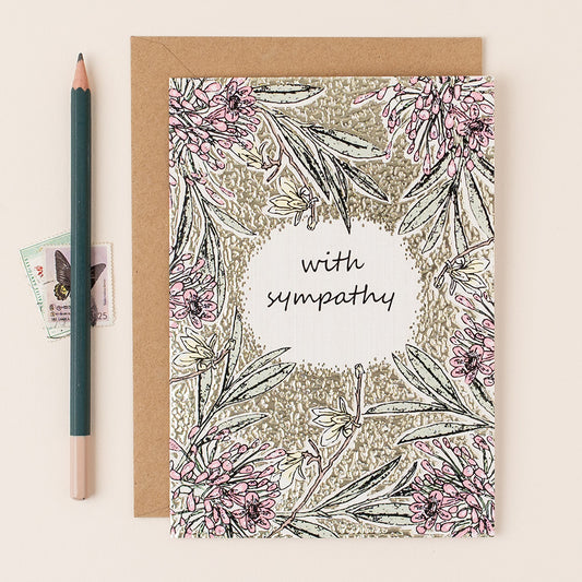 FA069-Apple & Clover-With Sympathy-Card-Botanicals Collection