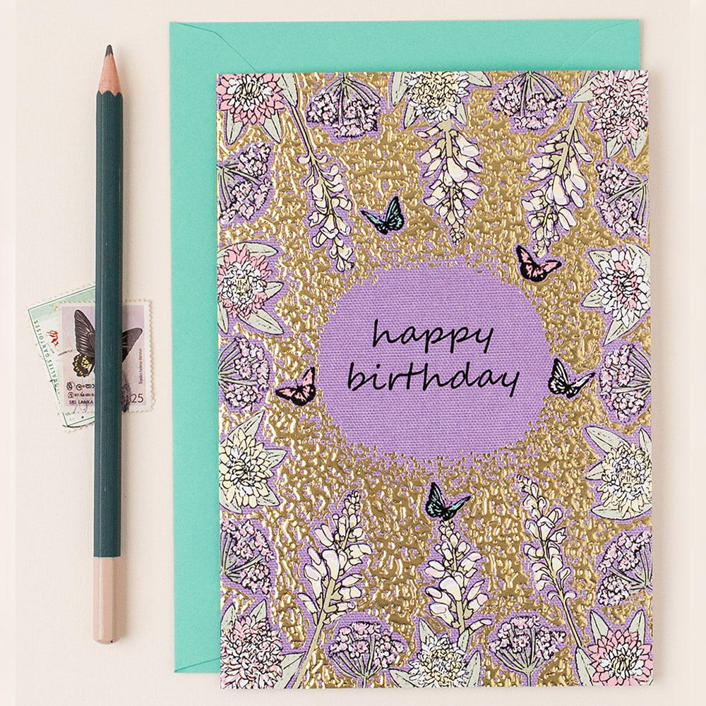 FA074-Apple & Clover-Butterfly-Card-Botanicals