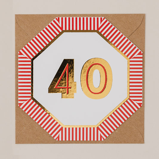 HE091-Apple & Clover-Age 40 Birthday-Card-Henley