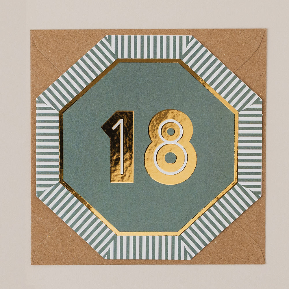 HE095-Apple & Clover-Age 18 Birthday-Card-Henley