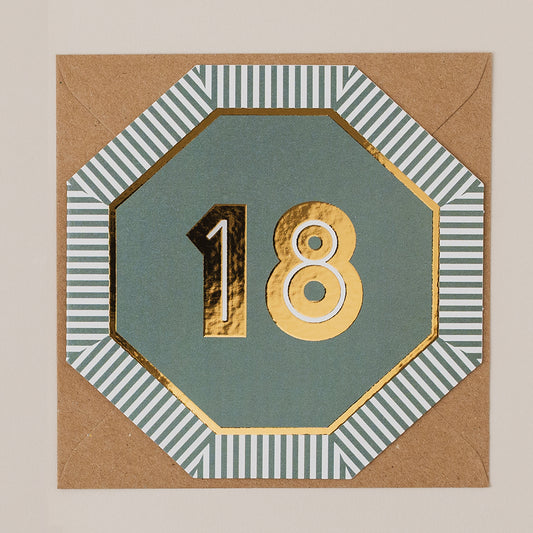 HE095-Apple & Clover-Age 18 Birthday-Card-Henley
