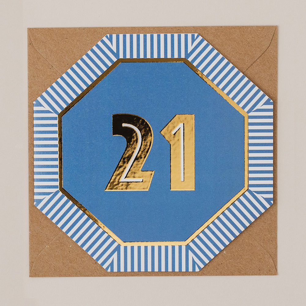 HE096-Apple & Clover-Age 21 Birthday-Card-Henley