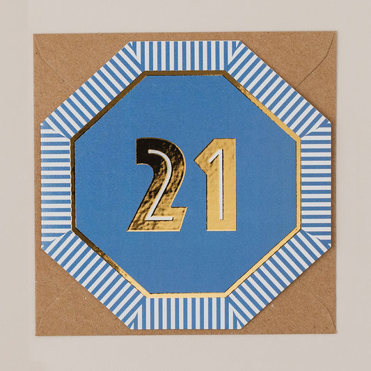 HE096-Apple & Clover-Age 21 Birthday-Card-Henley