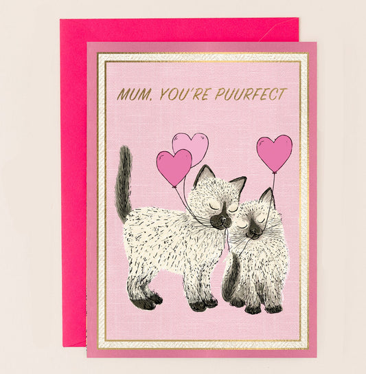 OB011-Apple & Clover-You'Re Puurfect Mum Cat Card-Card-