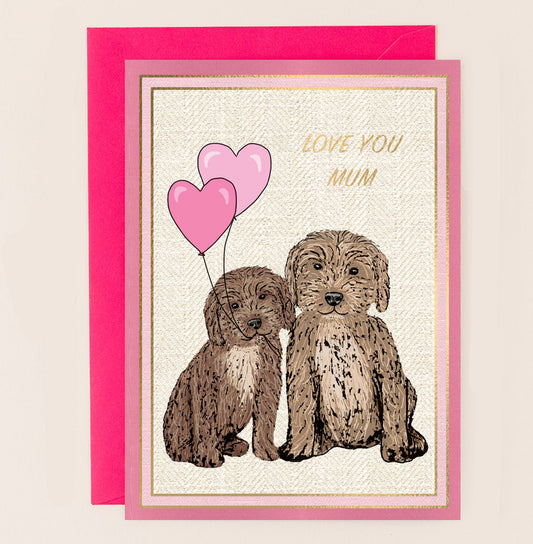 OB014-Apple & Clover-Love You Mum Cockapoos Card-Card-