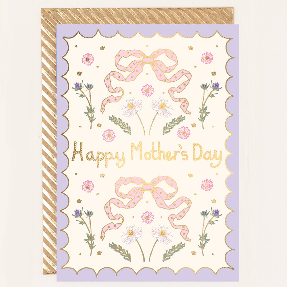 RE117-Apple & Clover-Bow And Flowers Mother'S Day Card-Card-