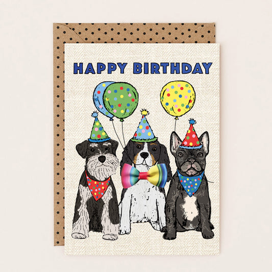 SF033-Apple & Clover-Birthday Card Small Dogs With Bow-Card-San Fran