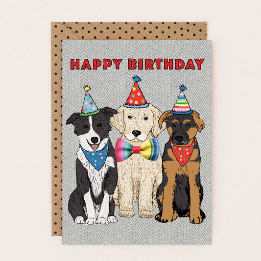 SF034-Apple & Clover-Birthday Card Large Dogs With Bow-Card-San Fran