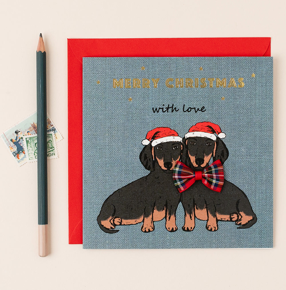 TW009-Apple & Clover-Merry Christmas With Love-Xmas Card-Twinkle Collection