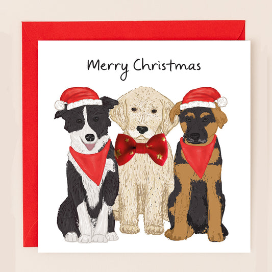 TW091-Apple & Clover-Big Dogs-Xmas Card-Bow Collection