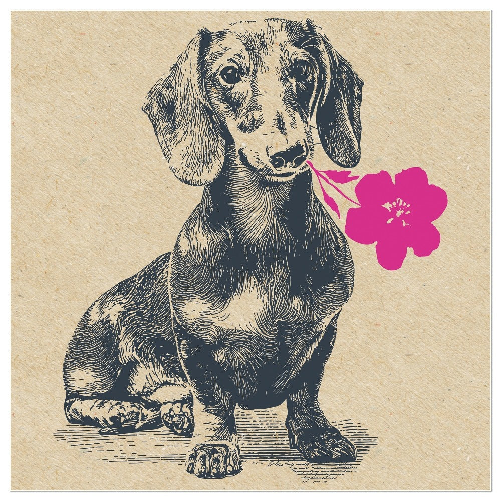 133459-Artebene-Dachshund Pink Flower-Napkin-