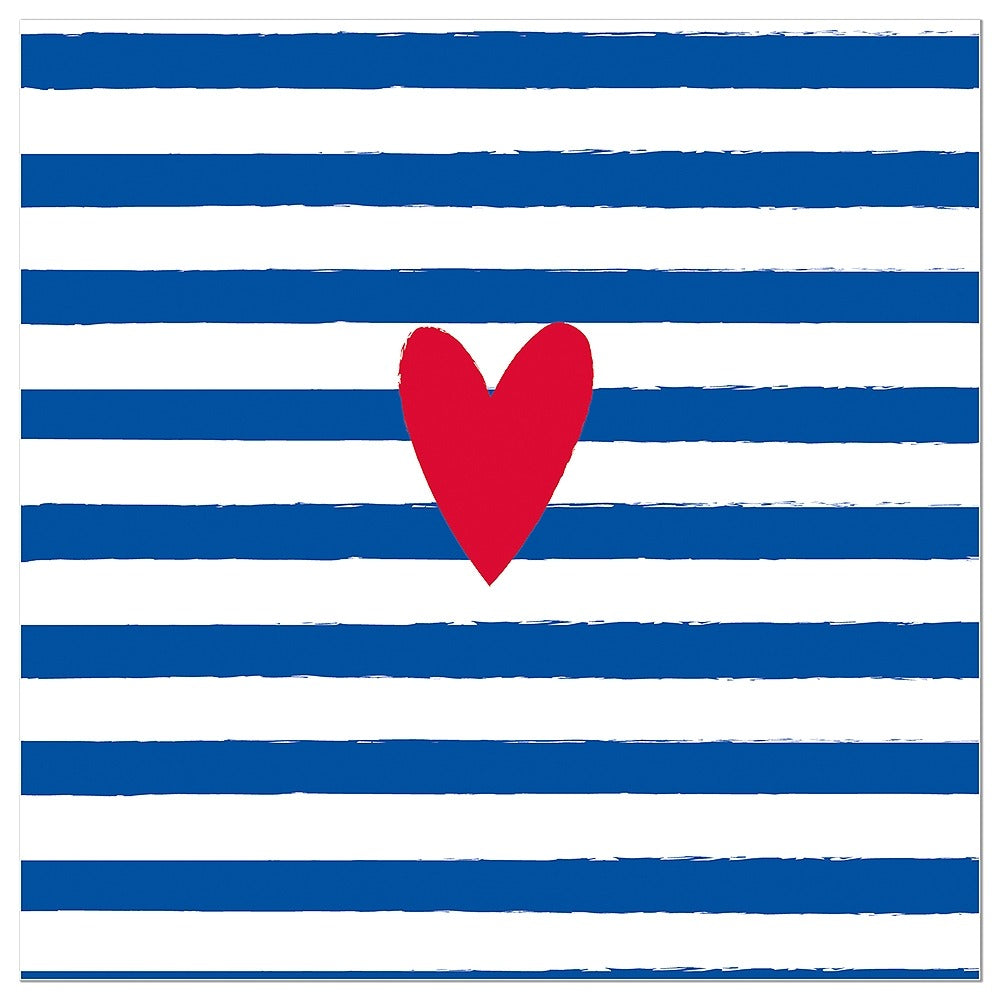 133523-Artebene-Hearts Striped Blue-Napkin-