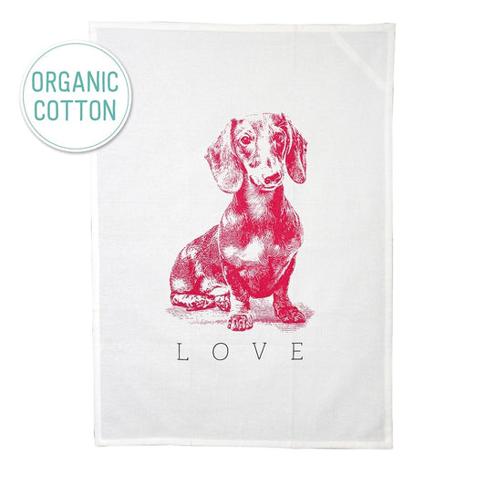 241274-Artebene-Dachshund Pink-Tea Towel-