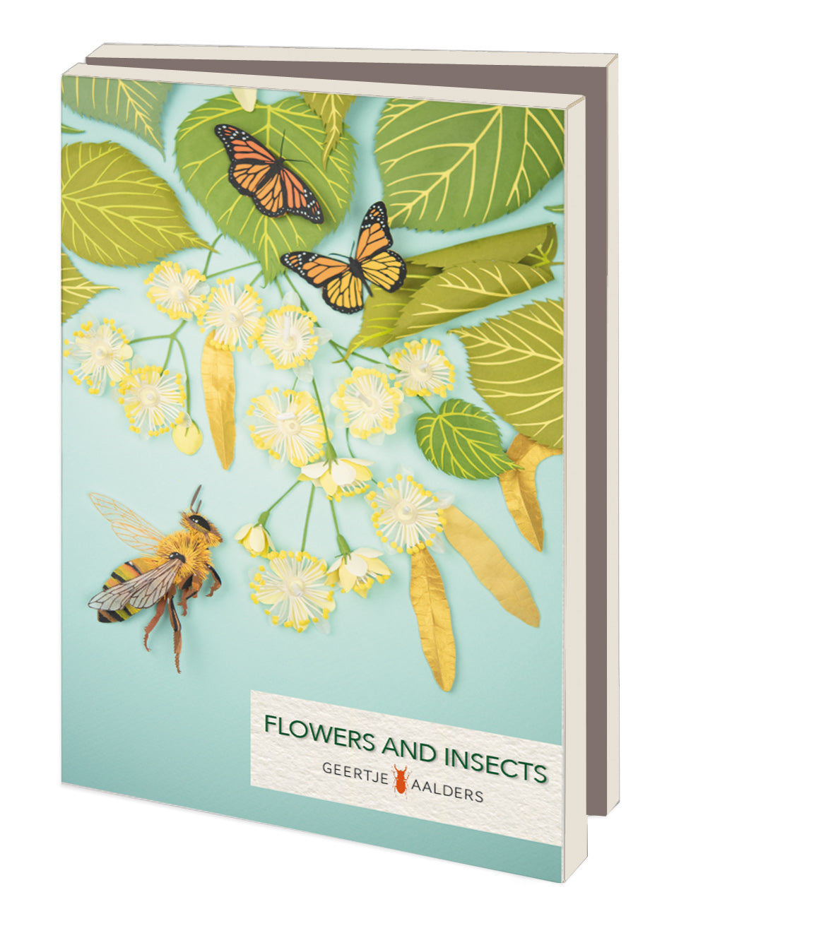 MCW323-Bekking & Blitz-10 X Card Folder With Envelopes 2 Designs Small: Flowers And Insects Geertje Aalders-Notewallet-