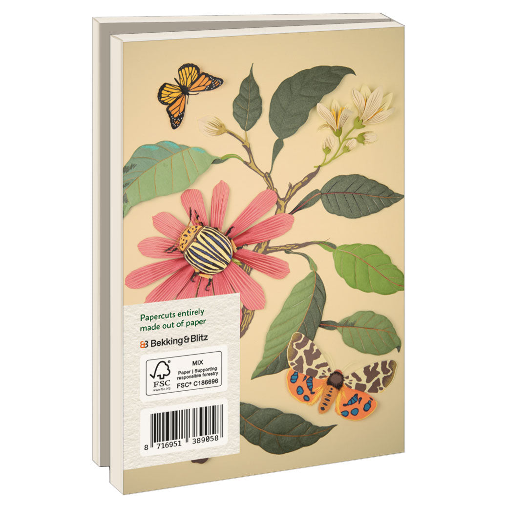 MCW323-Bekking & Blitz-10 X Card Folder With Envelopes 2 Designs Small: Flowers And Insects Geertje Aalders-Notewallet-