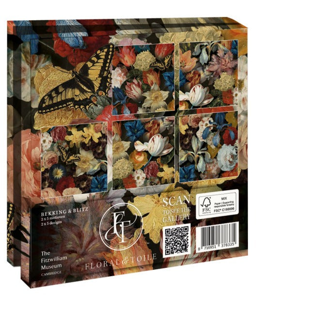 WMC1303-Bekking & Blitz-Floral & Toile  The Fitzwilliam Museum-Notewallet-Card Folders