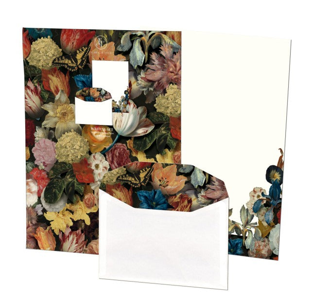 WS1313-Bekking & Blitz-Floral & Toile The Fitzwilliam Museum-Writing Sets-Writing Sets With Envelopes