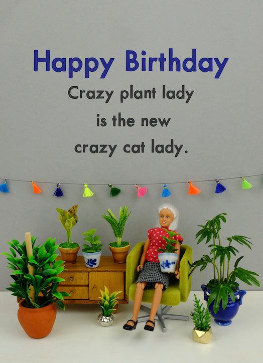 JJB114-Bold & Bright-Crazy Plant Lady-Card-