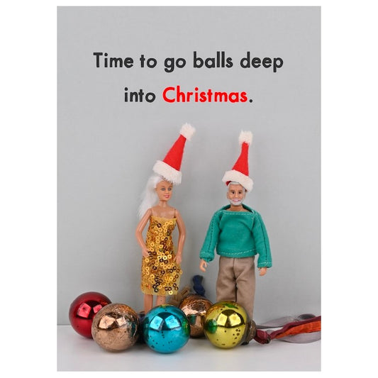 JJC088-Bold & Bright-Balls Deep-Xmas Card-Jeffrey & Janice