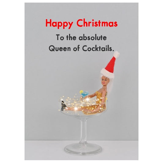 JJC096-Bold & Bright-Queen Of Xmas Cocktails-Xmas Card-Jeffrey & Janice