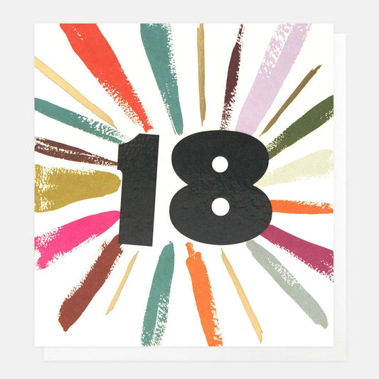 BIG001-Caroline G-Age 18 Birthday Multicolour Burst-Card-Big Birthday