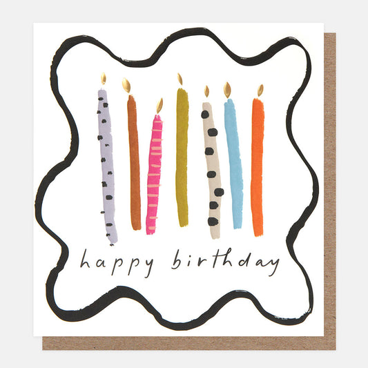 BOD012-Caroline G-Happy Birthday�Patterned Candles Wiggle Border-Card-Border