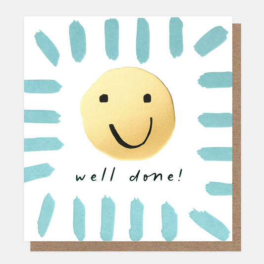 BOD013-Caroline G-Well Done Smiley Face With Brush Border-Card-Border