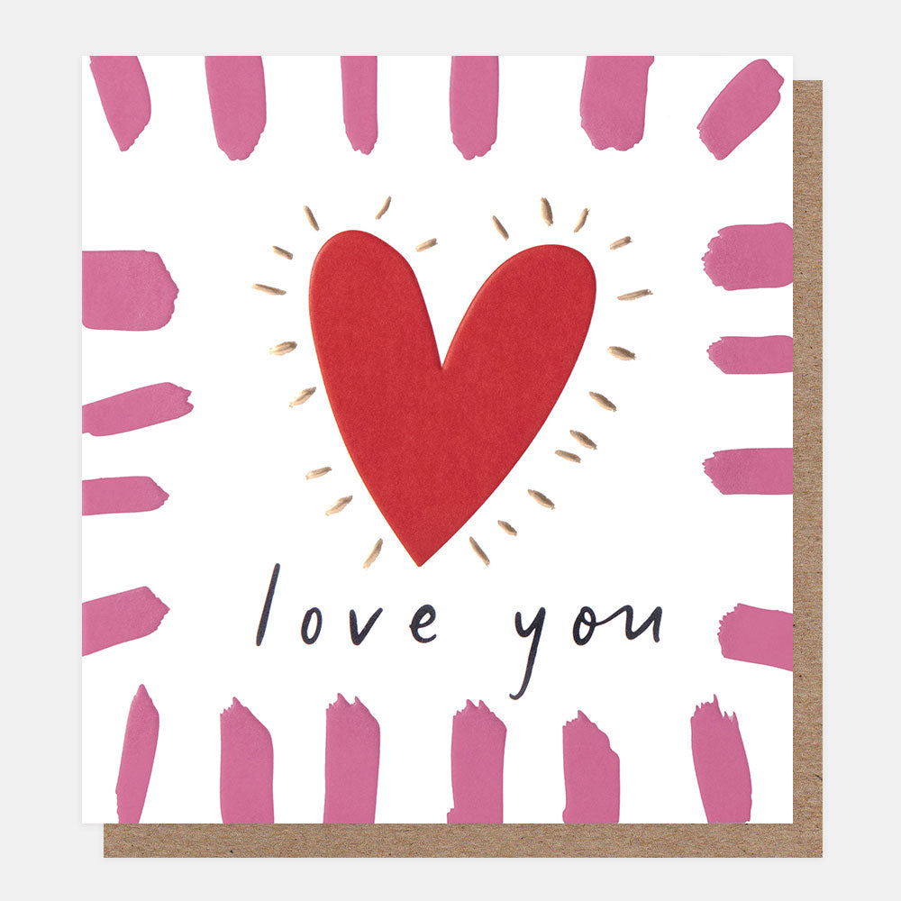 BOD017-Caroline G-Love You Red Heart Burst-Card-Border