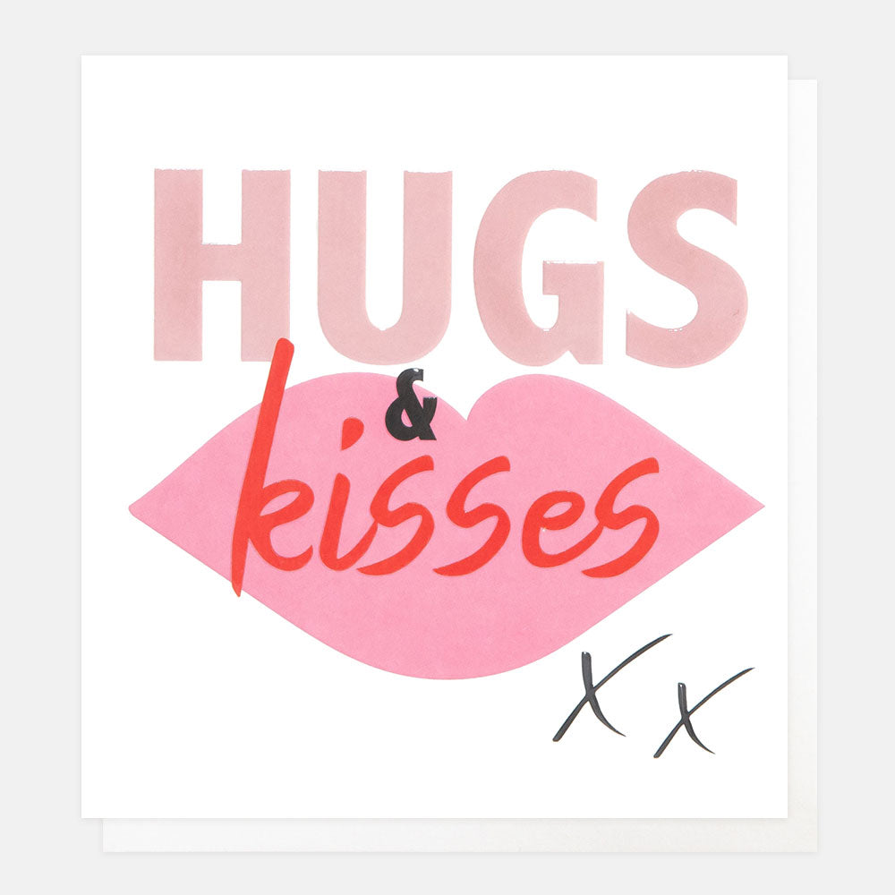 BRI009-Caroline G-Hugs & Kisses Xx Pink Lips-Card-Bright Side