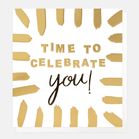 BTS005-Caroline G-Time To Celebrate You! Gold Burst Border-Card-Born To Shine