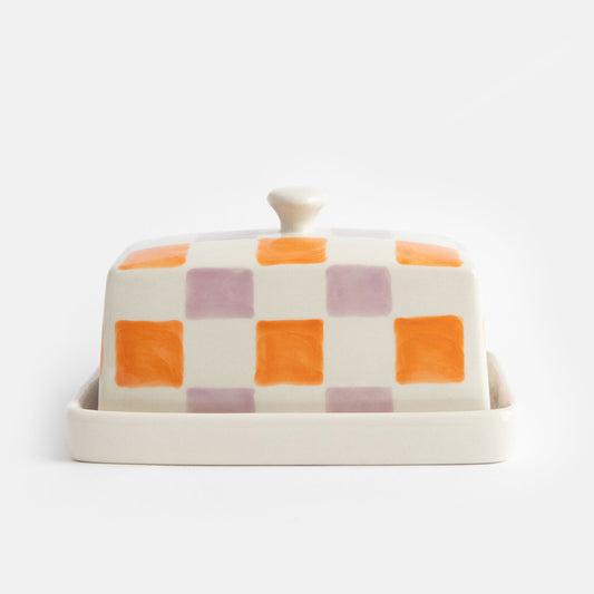 BUD101-Caroline G-Multi Check Butter Dish-Butter Dish-Home