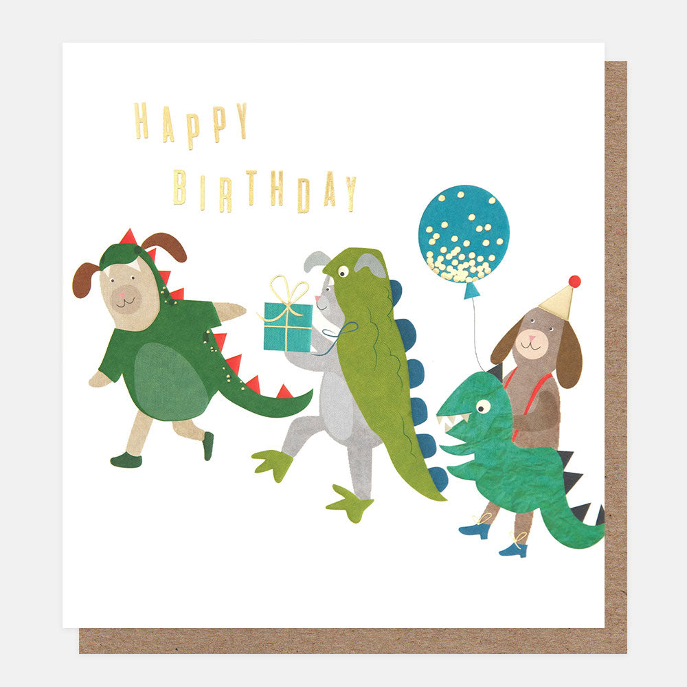 DUB002-Caroline G-Happy Birthday Dino Dogs-Card-Dressing Up Box