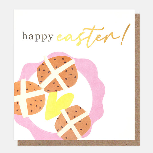 EAS013-Caroline G-Happy Easter Hot Cross Buns-Card-Easter