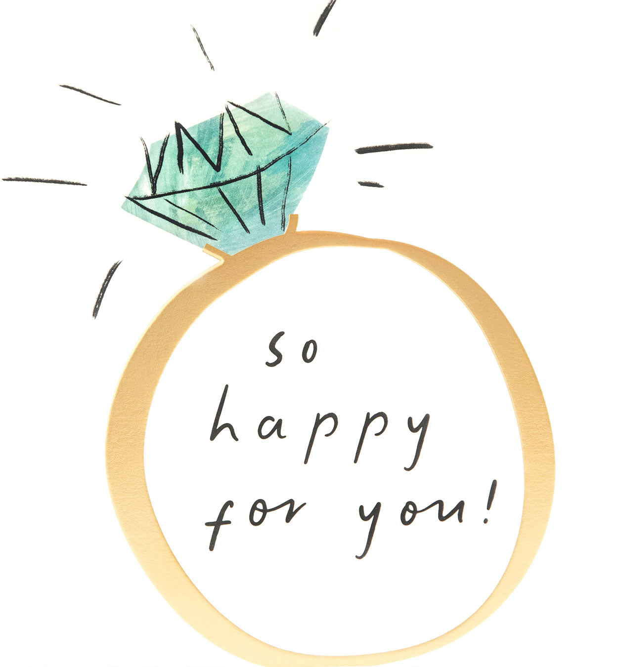 ENG002-Caroline G-So Happy For You! Script In Sketch Engagement Ring-Card-