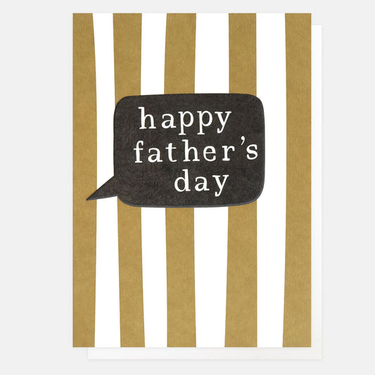 FTH017-Caroline G-Happy Father'S Day Speech Bubble On Stripe-Card-