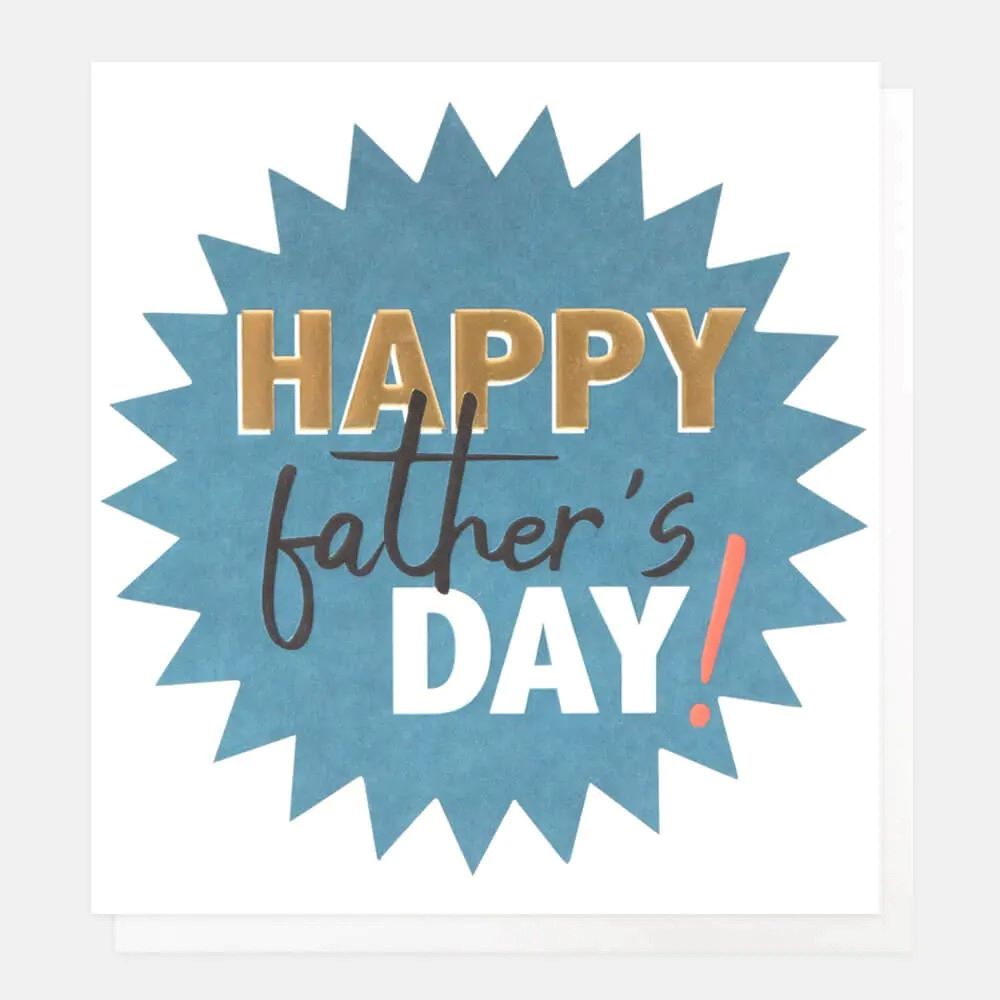 FTH023-Caroline G-Happy Father'S Day Text On Blue Star-Card-Father'S Day