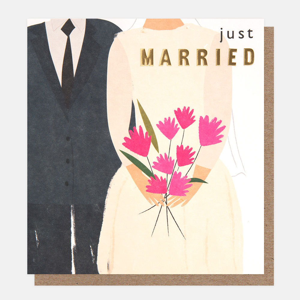 GFG012-Caroline G-Just Married Bride And Groom-Card-Go Figure