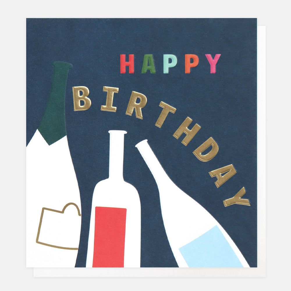 JFY009-Caroline G-Happy Birthday Bottles-Card-Just For You