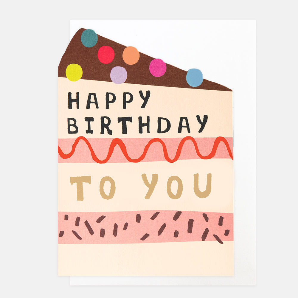 LIT015-Caroline G-Happy Birthday To You Layered Cake Slice-Card-Little Treats