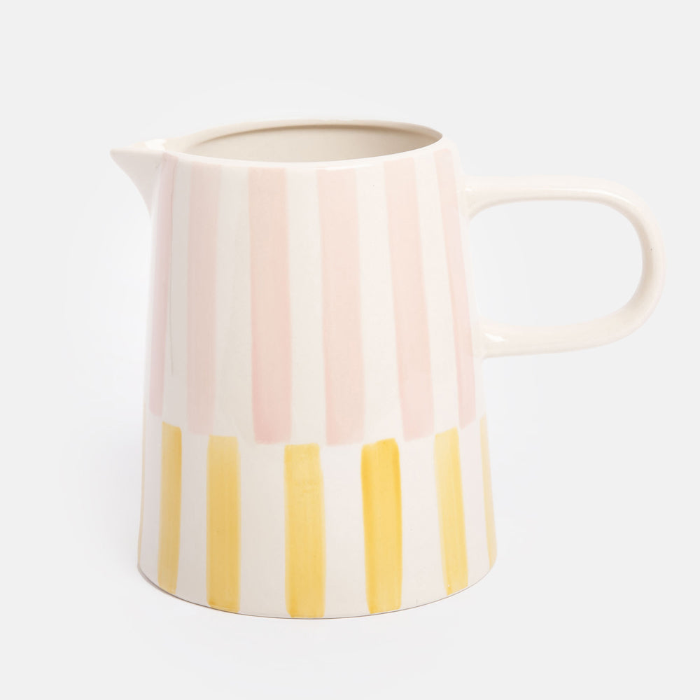 LJU102-Caroline G-Offset Stripe Large Jug-Jug-At Home