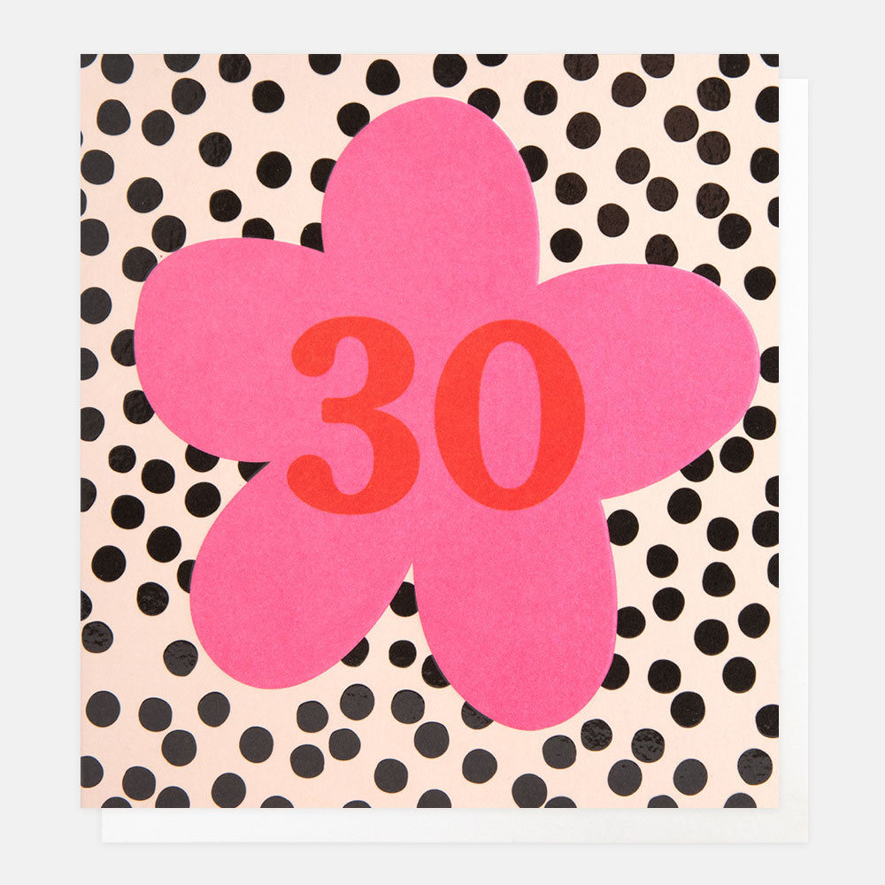 LOT016-Caroline G-30 Number In Flower On Spot-Card-Lots Of Love