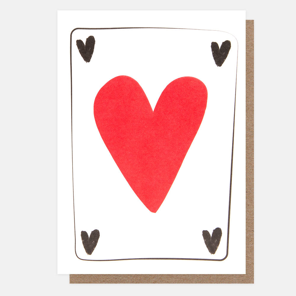 LUV013-Caroline G-Red Heart Playing Card-Card-Love