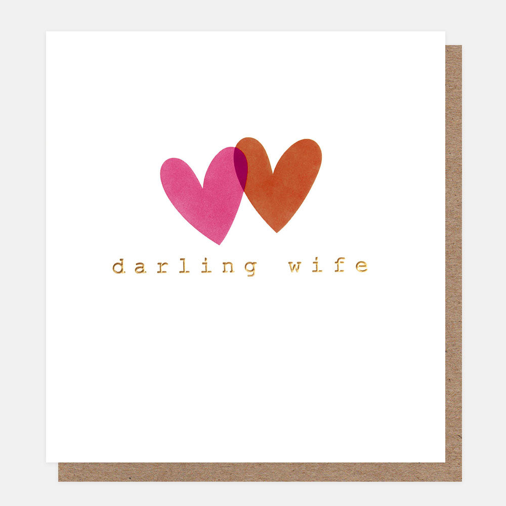 LUV019-Caroline G-Darling Wife Overlapping Hearts-Card-